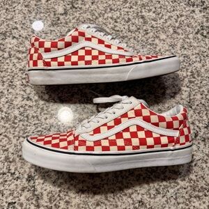 Red and White Checkered Vans Men’s Size 10